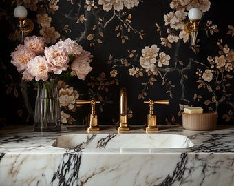 Calacatta Viola Marble Sink – Extra-Wide Countertop Vanity Basin with Floating Installation & Custom Options M5S39