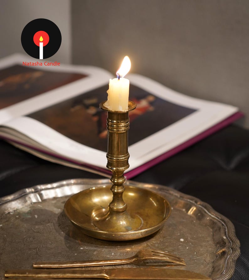 Vintage Brass Candlestick Holder Set, Curated Brass Candle Holders, Antique Style Taper Candle Stands, Old World Home Decor image 20