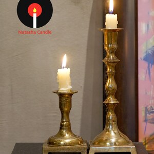 Vintage Brass Candlestick Holder Set, Curated Brass Candle Holders, Antique Style Taper Candle Stands, Old World Home Decor image 18