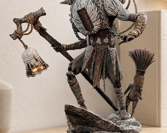 Hand-Painted Monoco Clair Obscur Expedition 33 Statue | Fantasy Golem Resin Art