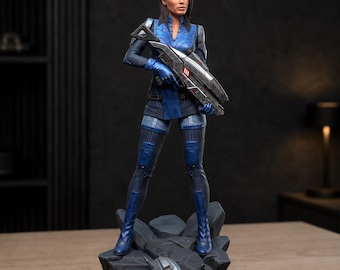 Hand-Painted Ashley Williams Statue | Futuristic Space Soldier Resin Art