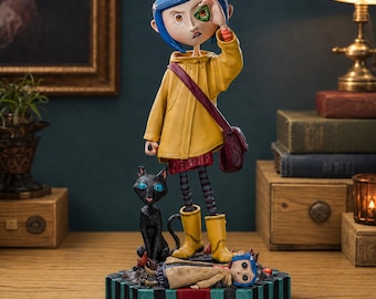 Coraline Jones Statue | High-Detail Stop-Motion Film Diorama