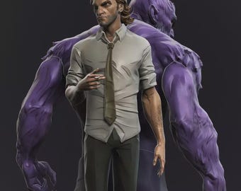 Bigby Wolf Statue | The Wolf Among Us Hand-Painted Noir Art Piece