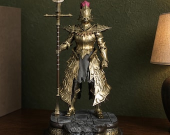 Dragon Slayer Ornstein Collectible Figure | Detailed Hand-Painted Spear Knight Sculpture