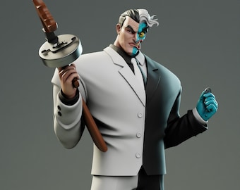 Figura de la serie animada Two Ace / Escultura de Batman el villano pintada a mano
