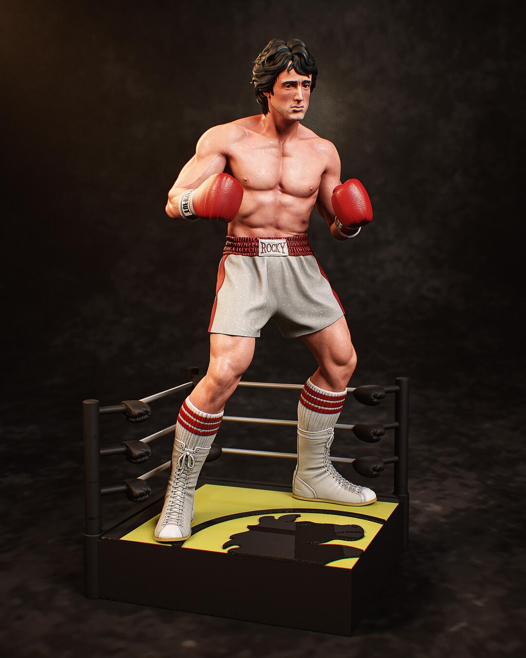 Boxing Stachu Box Rocky Balboa Boxing Statue | High-detail Figure With Boxing Gloves ...