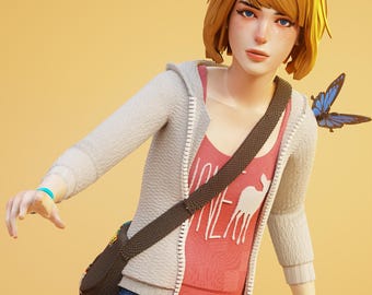 Estátua de Max Caulfield de Life Is Strange | Figura personalizada pintada à mão do viajante do tempo