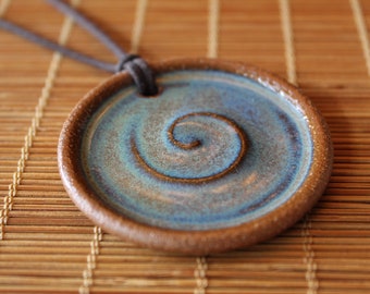Wheel Thrown Clay Disc: Adjustable Cord Necklace N715