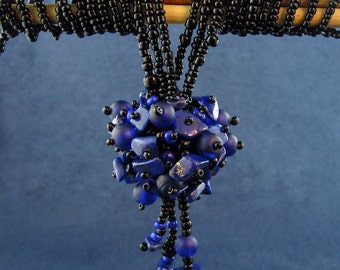 Lapis Dancing Bead Necklace N111