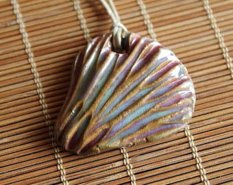 Shell: Textured Clay Adjustable Cord Necklace N707