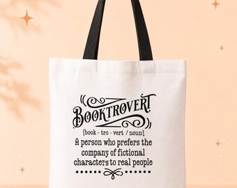 Bolso de mano para amantes de los libros, definición de booktrovert, regalo para lectores literarios