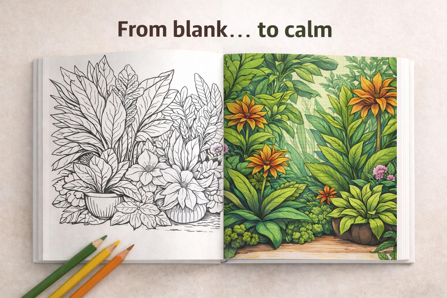 Botanical Coloring Book Easy Plant and Flower Designs for Adults and ...