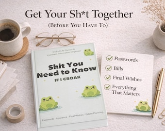 Funny End of Life Planner Password Organizer and Final Wishes Journal Emergency Info Book