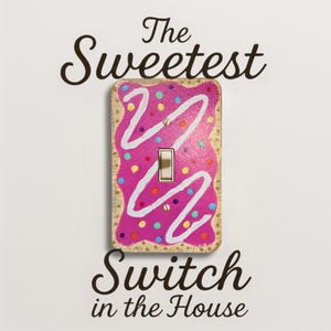 Pop-Tart Light Switch Cover: Hand-Painted Strawberry Frosted Switch Plate