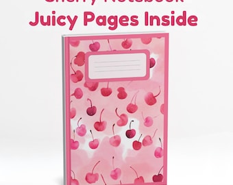 Cherry Notebook: Pink Watercolor Journal, Kawaii Stationery (6x9 Lined Pages)