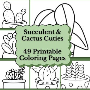 Succulent & Cactus Cuties Coloring Book: Bold and Easy Plant Designs for All Ages