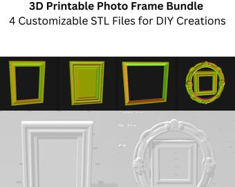 3D Printable Photo Frame Bundle | Customizable STL Files for DIY Creations