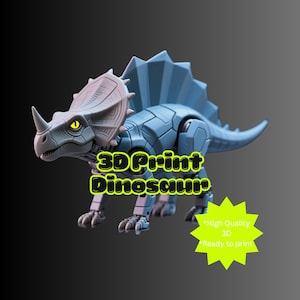 3D Printable Robotic Dinosaur STL – Instant Download | Triceratops‑Inspired Mech Dino Model