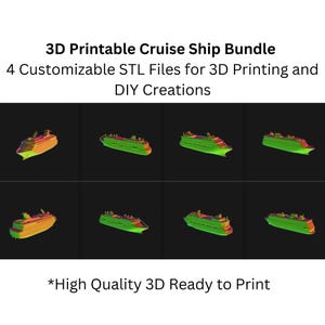 DIY 3D Printable Cruise Ship Models - Digital STL Files Instant Download