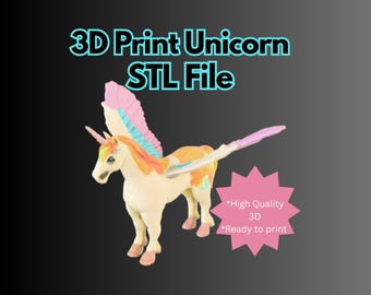 3D-afdrukbare Pegasus Unicorn – STL-bestand direct downloaden | Fantasiewezensmodel voor 3D-printen thuis