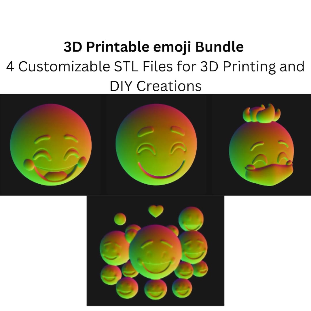 3D Printable Emoji Bundle, Emoji Toy – Instant Digital Download - Etsy