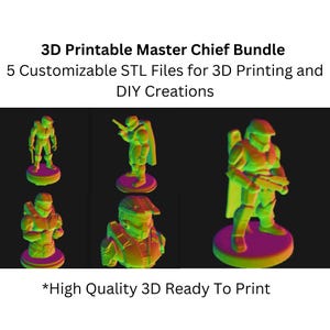 3D Printable Master Chief Bundle - 5 Customizable STL Files for DIY Creations