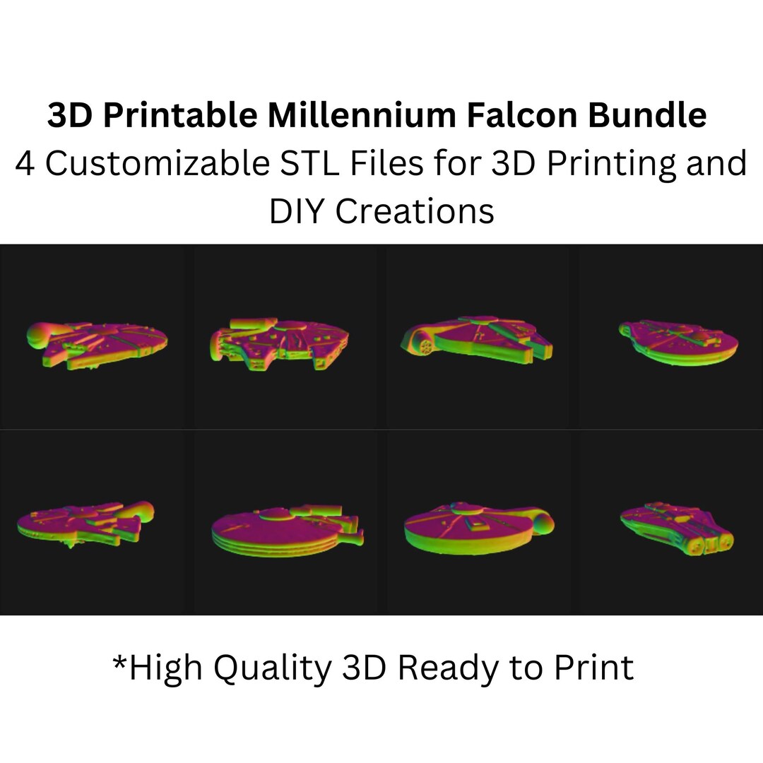 3D Printable Millennium Falcon STL Files Bundle Instant Download Etsy