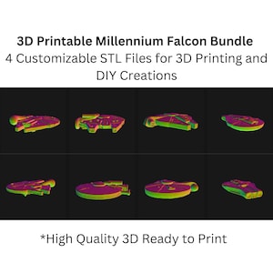 3D Printable Millennium Falcon STL Files Bundle - Instant Download