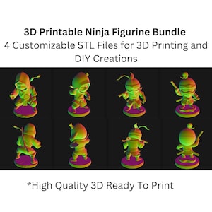3D Printable Ninja Figurine Bundle – 4 Customizable STL Files for Creative Enthusiasts