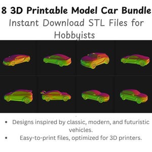 Bundel 3D-afdrukbare modelauto | Directe download van STL-bestanden voor hobbyisten