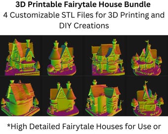 3D-utskrivbart sagohuspaket - 4 anpassningsbara STL-filer för unika gör-det-själv-skapelser