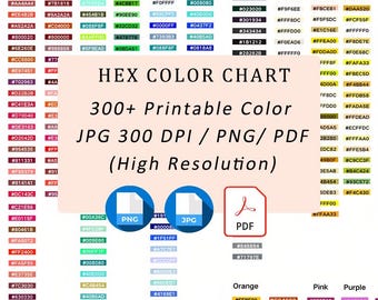 16 進数値の印刷可能なカラーチャート - Etsy 日本