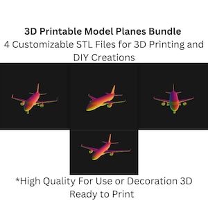 3D Printable Model Planes Bundle - 4 High-Quality STL Files - Instant Download