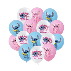 20pcs Lilo & Stitch balloons, 12" stitch latex balloon, kids birthday party decorations
