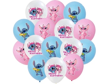 20pcs Lilo & Stitch balloons, 12" stitch latex balloon, kids birthday party decorations