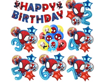 Spiderman Balloons Spiderman birthday party decorations kids Birthday party foil & latex supplies Spidey balloons 3D superhero's foil set