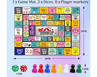 Drinking Board Game – Fun Party Game with Tasks, Challenges  – Adult Hen Party Drinking Games