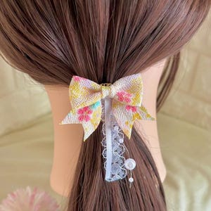 Kette | 着物風リボンポニーフック – 発表会、舞台、ドレスアップ、母の日などにぴったりの日本の春のヘアアクセサリー