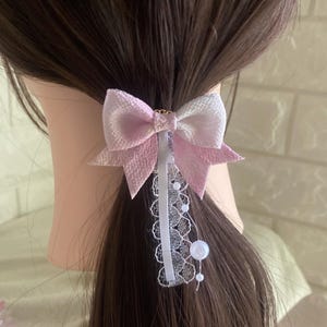 Sakura | Kimono-Stil Schleife Pony-Haken - Japanischer Frühling Haar-Accessoire für Recital, Aufführung, Dress-Up, Muttertag