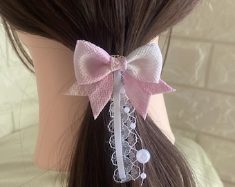 Lazo de kimono con gancho de poni / Puño para el cabello de tela japonesa Chirimen