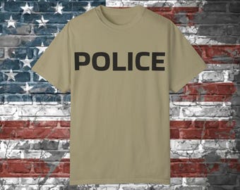 Police Graphic T-Shirt, Unisex Vintage Tee, Law Enforcement Apparel, Gift for Officers, Patriotic Statement Shirt