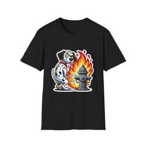 Vlammende brandkraan hondenT-shirt, grappig hondenliefhebber cadeau, kleding huisdiereigenaar, uniseks grafisch T-shirt, zomer vrijetijdskleding