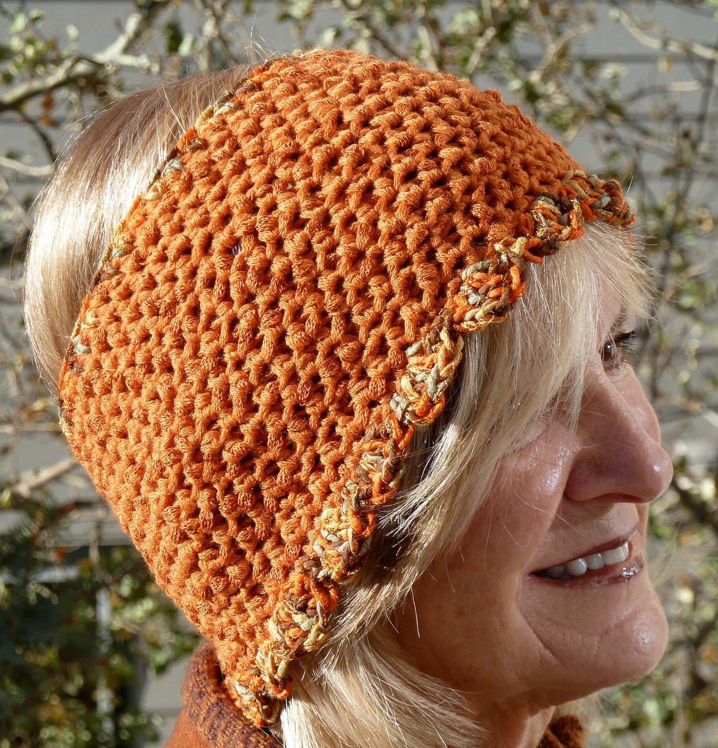 Headband // women's orange headband // orange crochet | Etsy