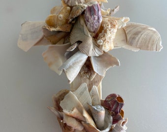 Christian Cross / Unique Cross / Seashell Cross / Free Shipping