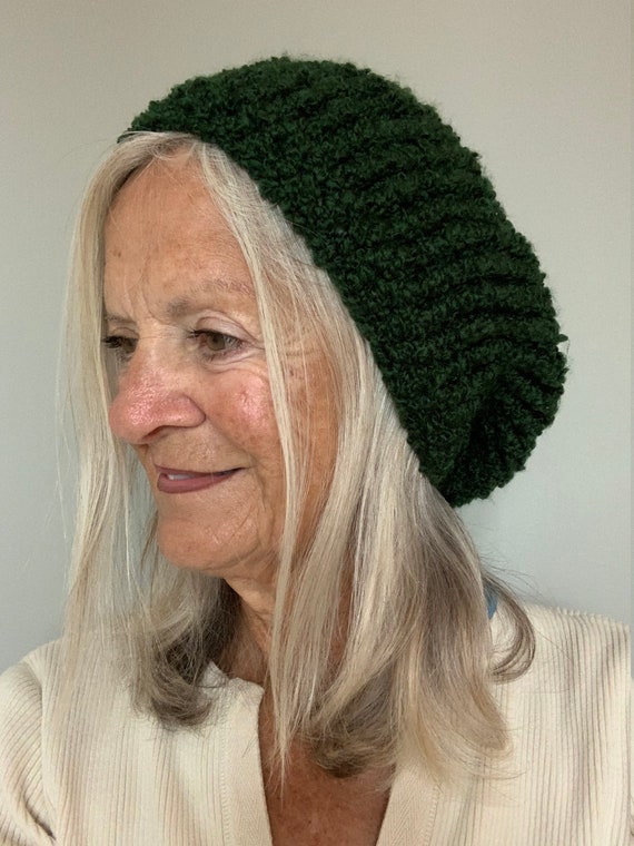Hunter Green Hat / Crochet Winter Hat / Green Crochet Hat / Etsy