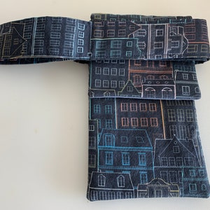 Monedero para iPhone / Monedero cruzado / Monedero pequeño / Monedero de tela / Envío gratuito / Bolso de hombro de viaje / Monedero azul marino y negro