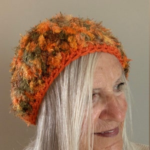 Crochet hat / handmade original crochet hat / orange winter hat / winter accessories