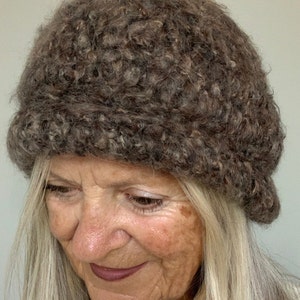 Original crochet winter hat / One of a kind, unique brown hat / image 10