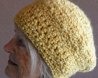 Yellow Winter Crochet Hat / One of a Kind Hat