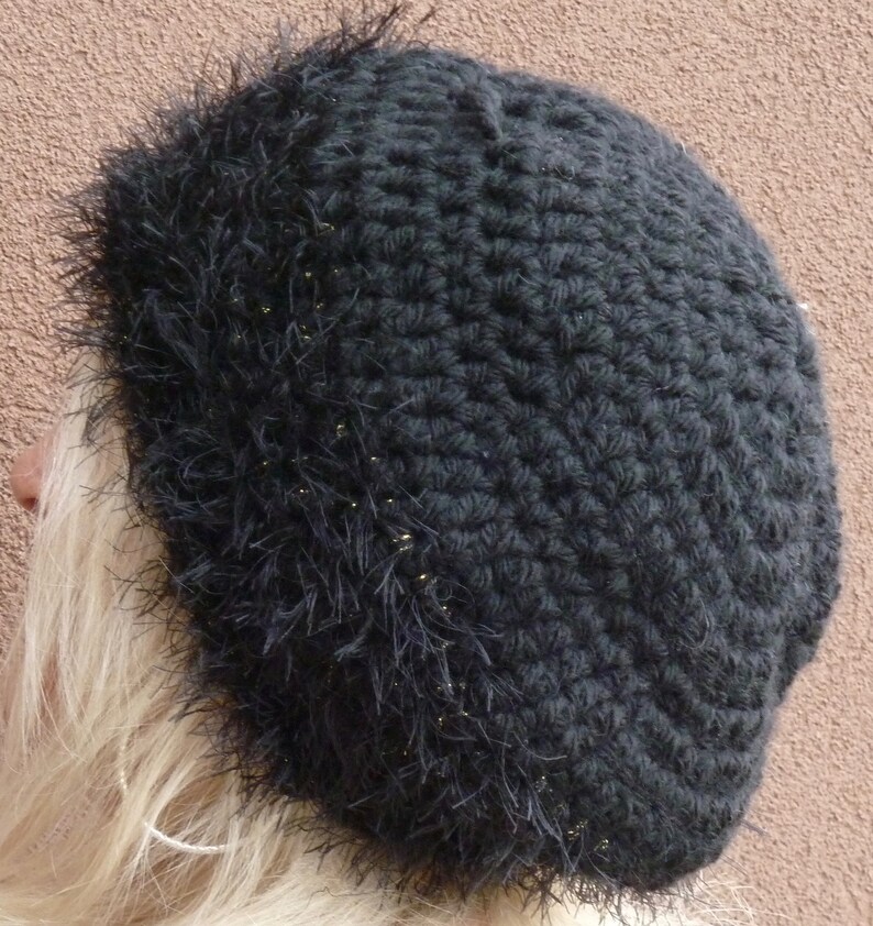 Black Crochet Hat / One of a Kind and Unique Winter Hat - Etsy